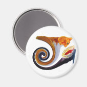 Comical Musical Abstrakt Ginger Cat Magnet (Vorderseite/Rückseite)