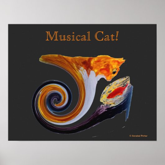 Comical Musical Abstrakt Ginger Cat Poster (Vorne)