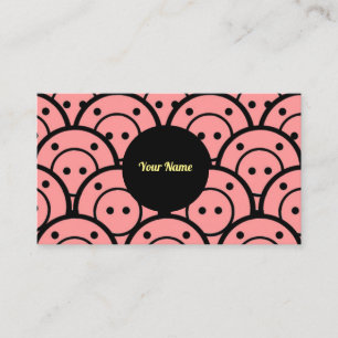 Comical Pigs Pink Abstrakt Pattern Business Card Visitenkarte