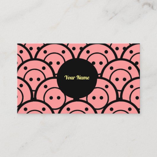 Comical Pigs Pink Abstrakt Pattern Business Card Visitenkarte (Vorderseite)
