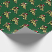 Comical Santa Claus Reiten auf Talarurus Geschenkpapier (Ecke)