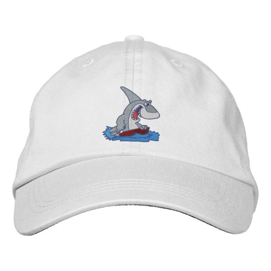 Comical Shark bestickte Cap Baseballkappe (Vorderseite)