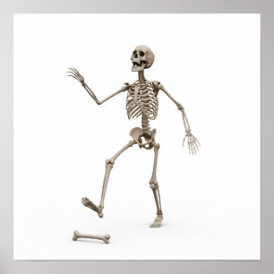 Comical Skeleton Graphic Poster