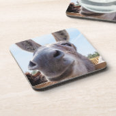 Comical Smiling Gray Donkey Getränkeuntersetzer (Linke Seite)