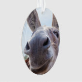Comical Smiling Gray Donkey Ornament (Vorderseite)