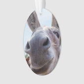 Comical Smiling Gray Donkey Ornament (Vorderseite)