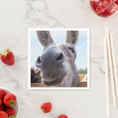 Comical Smiling Gray Donkey Serviette (Beispiel)