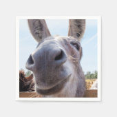 Comical Smiling Gray Donkey Serviette (Vorderseite)
