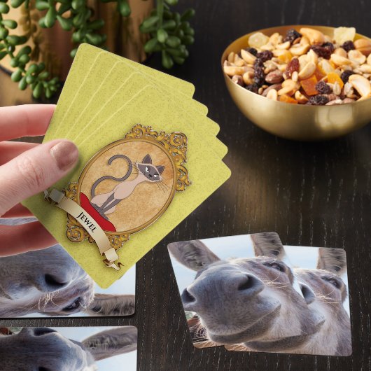 Comical Smiling Gray Donkey Spielkarten (Insitu)