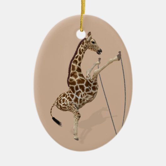 Comical Sporty Giraffe Keramikornament (Vorne)