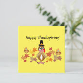 Comical Turkey and Friends Erntedank Karte (Stehend Vorderseite)