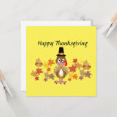 Comical Turkey and Friends Erntedank Karte (Vorderseite/Rückseite Beispiel)