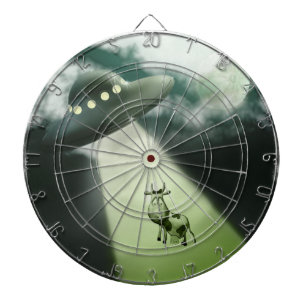Comical UFO Cow Abduction Dartboard Dartscheibe