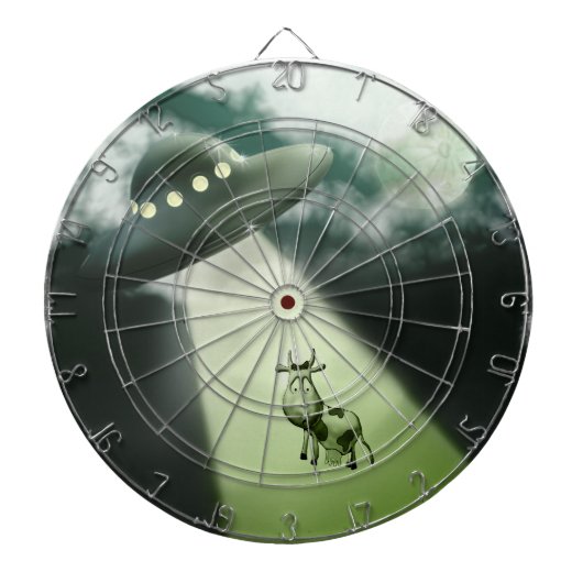 Comical UFO Cow Abduction Dartboard Dartscheibe (vorne)