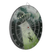 Comical UFO Cow Abduction Dartboard Dartscheibe (Vorderseite Links)
