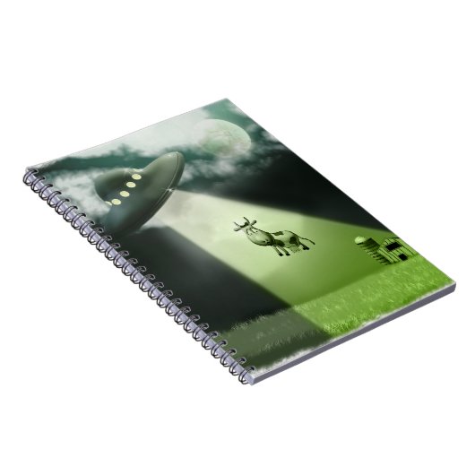 Comical UFO Cow Abduction Notebook Notizblock (Rechte Seite)