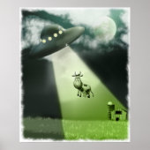 Comical UFO Cow Abduction Poster (Vorne)