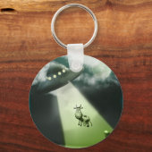 Comical UFO Cow Abduction Schlüsselanhänger (Vorderseite)