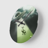 Comical UFO Cow Abduction Wall Clock Runde Wanduhr (Winkel)
