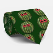 Comical Watermelon Emoticon Krawatte (Gerollt)