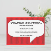 Comicbuch rufen Einladung aus (Stehend Vorderseite)