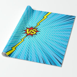 Comicbuch versus Hintergrund, klassischer Pop-Art- Geschenkpapier