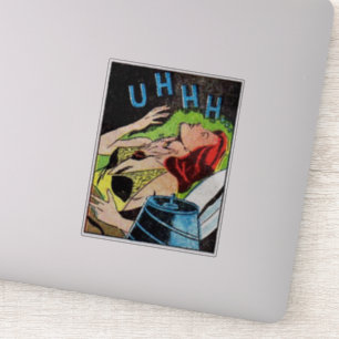 Comicen des Goldenen Horrors   beängstigendes Retr Aufkleber