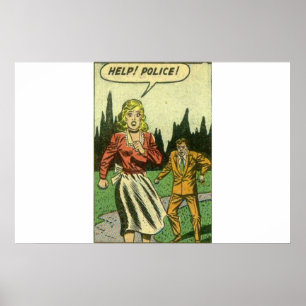 Comicen des Goldenen Horrors   Vintage Comicen in  Poster