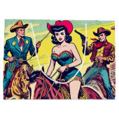 Comicen für den Retro-Western Große Geschenktüte (Rückseite)