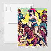 Comicen für den Retro-Western Postkarte (Vorne/Hinten)