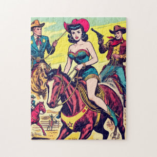 Comicen für den Retro-Western Puzzle