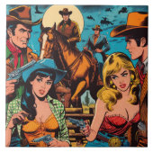 Comicen für Retro-Western Fliese (Vorderseite)