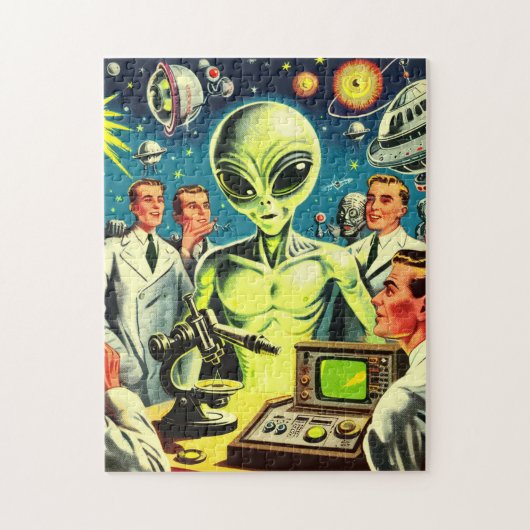 Comicen für Vintage Alien Science Fiction Puzzle (Vertikal)