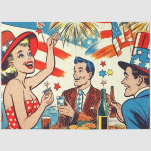 Comicen für Vintage Amerikanische Unabhängigkeitst Seidenpapier