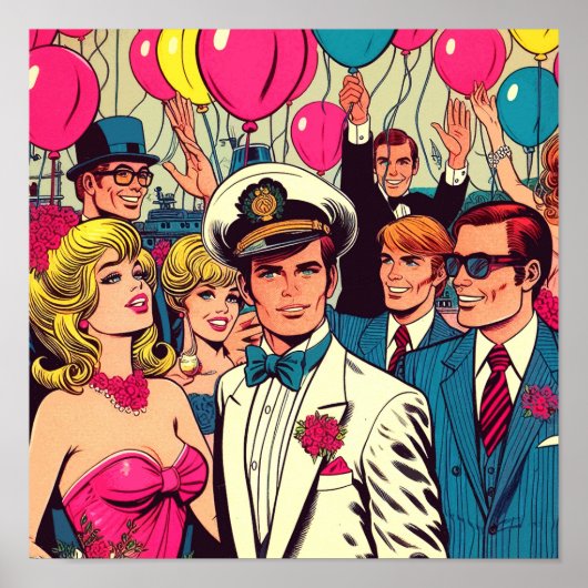 Comicen für Vintages Party Poster (Vorne)