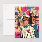 Comicen für Vintages Party Postkarte (Vorne/Hinten)