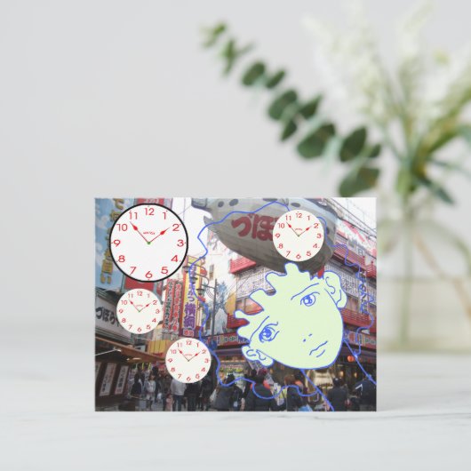 Comicen mit MANGA Postkarte (Stehend Vorderseite)