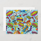 Comicen Muster Postkarte (Vorne/Hinten)