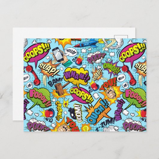 Comicen Muster Postkarte (Vorne/Hinten)