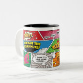 Comicen und Kaffee Zweifarbige Tasse (Vorderseite Links)