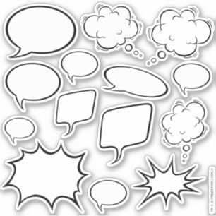 Comicen Zeichnete Ihre eigenen Coolen Sprechblasen Aufkleber