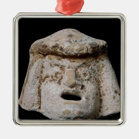 Comicmaske Silbernes Ornament (Vorne)