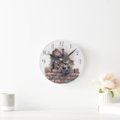 Comicpferd Runde Wanduhr (Zuhause)