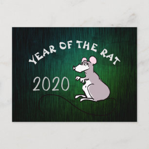 Comics chinesisches Jahr des Ratten-Neujahrs 2020 Postkarte