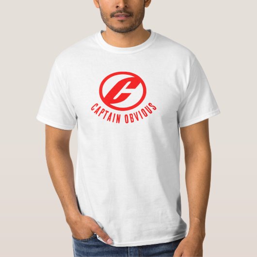 Comics-Stil Captain Obvious Lustiger Held T-Shirt (Vorderseite)