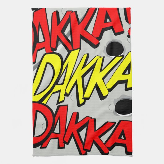 Comicstrip Teetuch - dakka, dakka, dakka! Geschirrtuch (Vertikal)