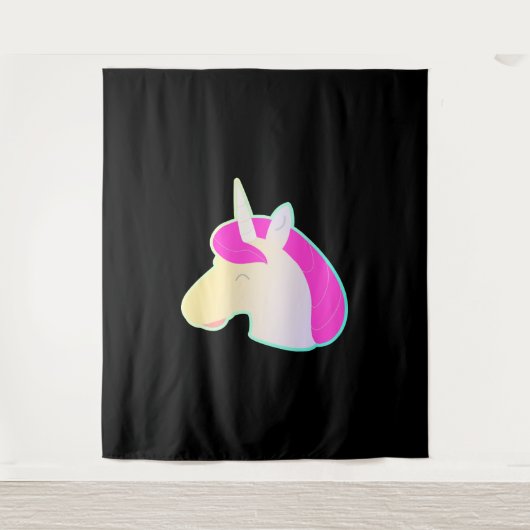 Comicstyle einhorn! wandteppich (Vorderseite)