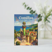 Comillas Spanien Postkarte (Stehend Vorderseite)
