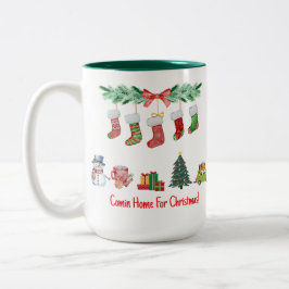 Comin' Zuhause für Weihnachten Zweifarbige Tasse
