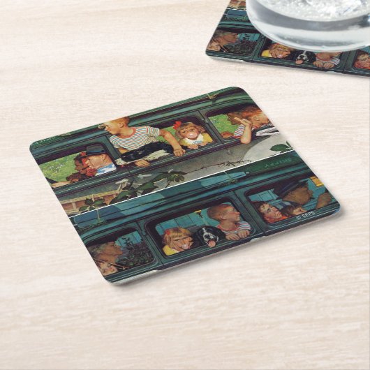 Coming and Going by Norman Rockwell Rechteckiger Pappuntersetzer (angewinkelt)